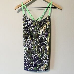 Lululemon Dancing Warrior Tank Top Floral Sport Multi White/Pistachio Size 6